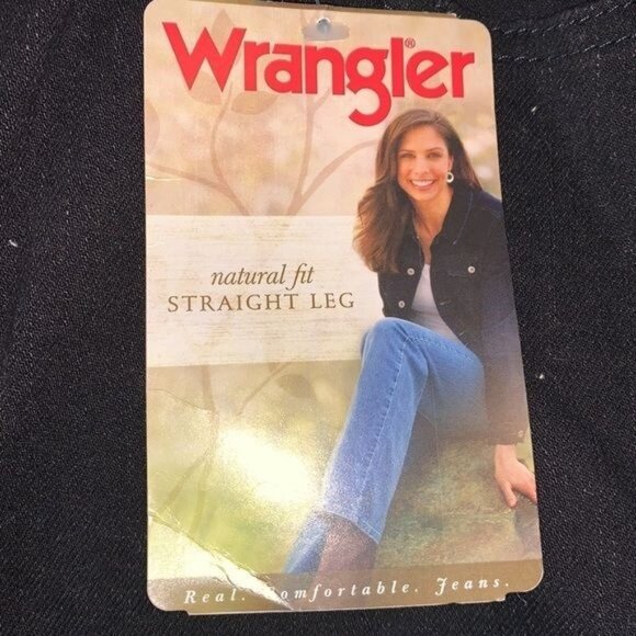 Wrangler Womens Black Straight-Leg Jeans Size 12M Stretch Cotton Blend Denim - Picture 6 of 12